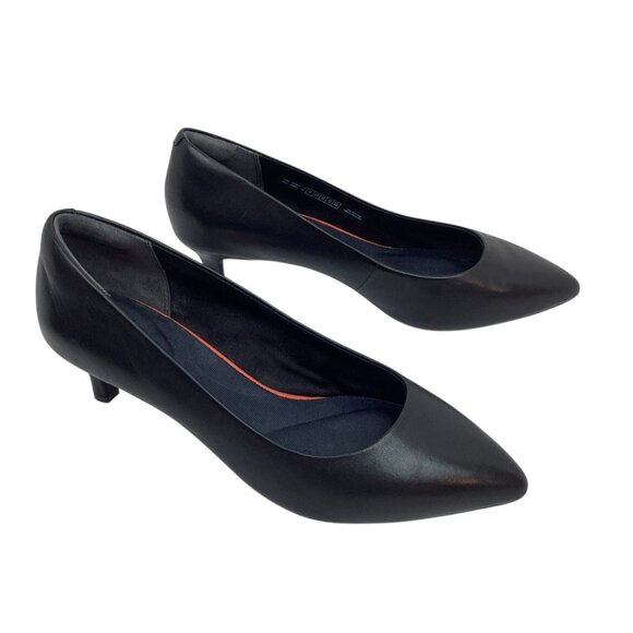Rockport Total Motion Kalila  Womens 9 Leather Kitten Heel Pumps Black - Picture 4 of 10